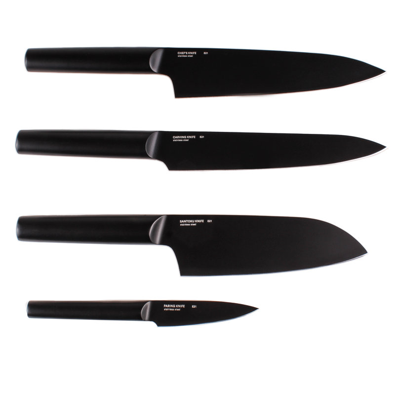 Ensemble de 4 couteaux Ron noir, 4 couteaux