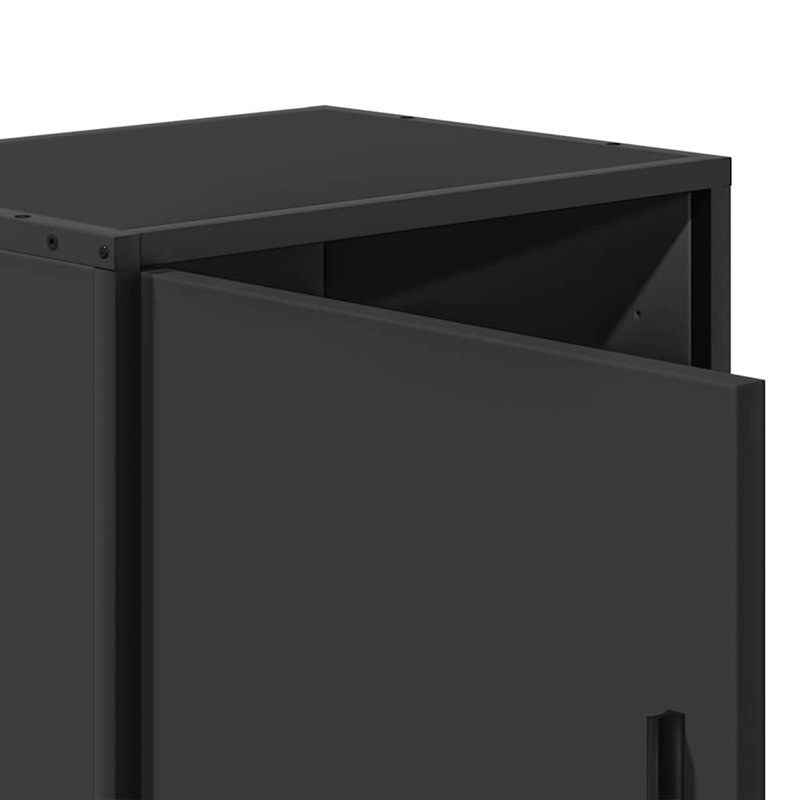 40cm W Metal Bedside Table, Black