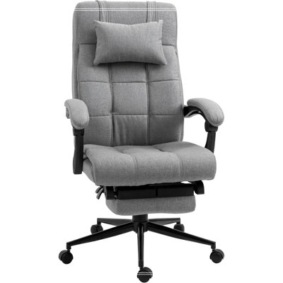 Executive Linen-Feel Fabric Office Chair High Back Swivel Task Chair with Adjustable Height Upholstered