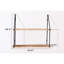 Tablette rustique en bois avec supports en métal - 2 niveaux, finition naturelle pour la décoration intérieure