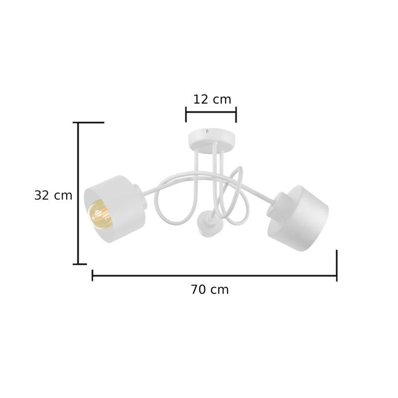 Barnaton Flush Mount, White, White