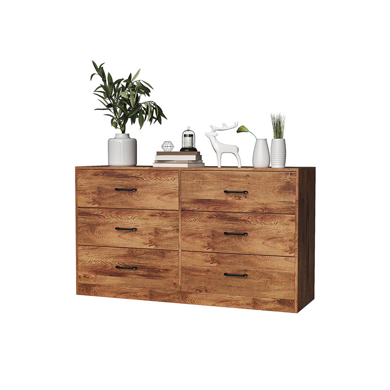 Commode 6 tiroirs Cherylène, Naturel