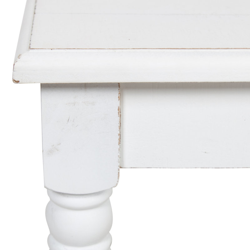 Banc en bois massif Dayanah, Blanc