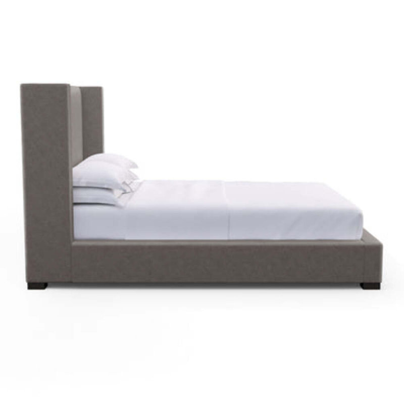 Roxborough Leather Wingback Bed, Twin, Distressed Leather Graphite, Weathered