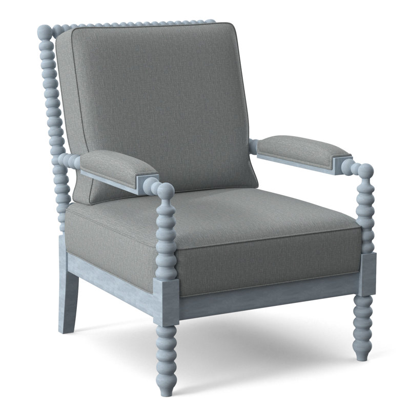 Lind Island 29" Wide Lounge Chair, Sea Glass Finish, Light Blue Performance Fabric; 0851-55