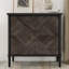Armoire d'appoint Mid-Century avec portes à chevrons 31,5 po Cartlin - Acacia massif, noir mystique-1571415241