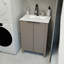 Ensemble de meuble-lavabo moderne de 30 pouces avec 2 portes et plateau en résine, écologique et durable-2484298