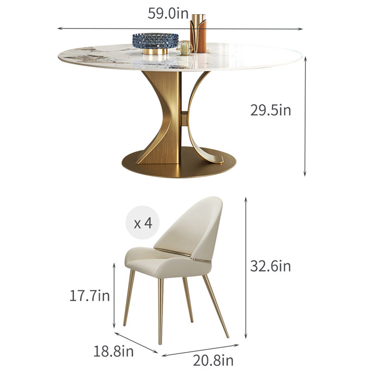 Modern Round Sintered Stone Dining Table Sets