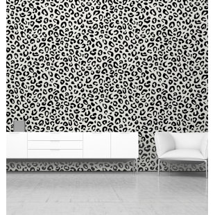 Roommates Cheetah Cheetah Peel & Stick Black/Orange Wallpaper