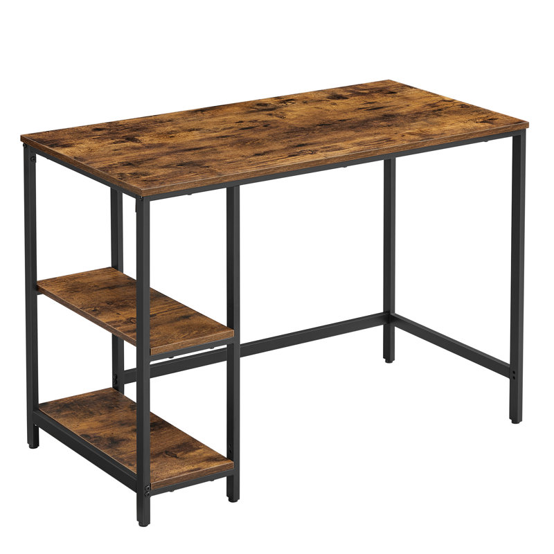 Robichaux Metal Base Writing Desk, 29.9" H x 39.4" W x 19.7" D, Rustic Brown/Black