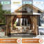 12 pi. L 12 pi. D Pavillon de jardin en métal avec double toit en polyéthylène-117493886-117276623
