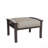Set Of 2 All-Weather 26 Inches Width Metal Ottomans, Khaki Frame With Beige Cushions