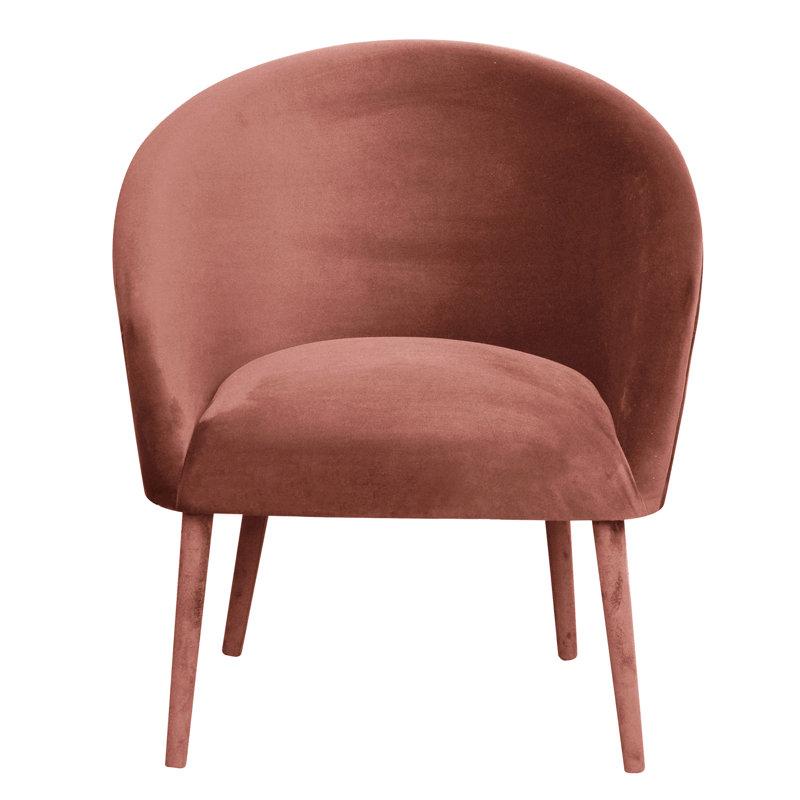 Upholstered Barrel Chair, Dirty Pink