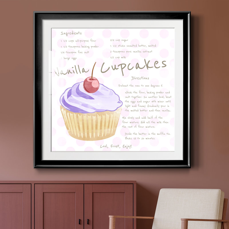" Vanilla Cupcake ", 30.5" H x 30.5" W x 1.5" D, Black Framed