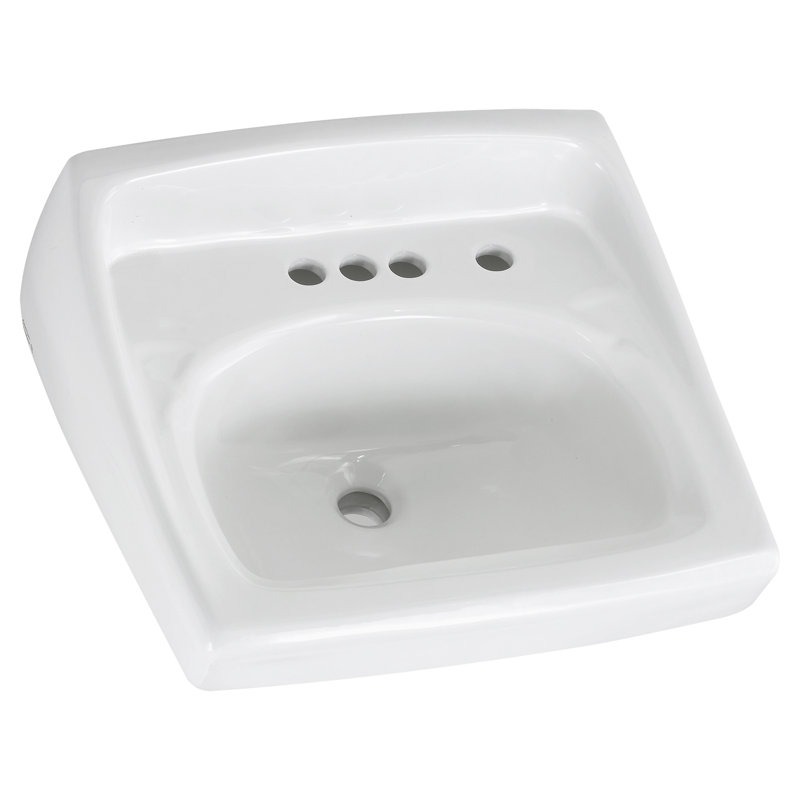 American Standard Lucerne 18.25'' White Ceramic Rectangular Bathroom Sink with Overflow, 4" Centers with Right Hand Hole