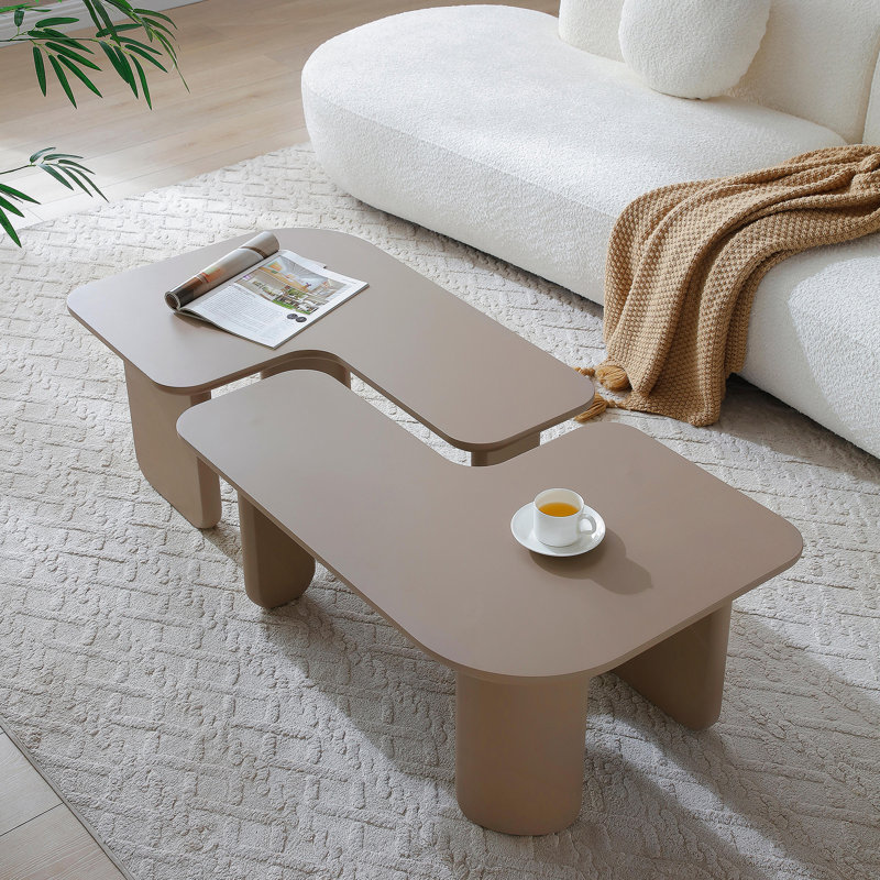 Table basse modulaire 2 pièces, table d'appoint, tables d'angle pour salon, Kaki