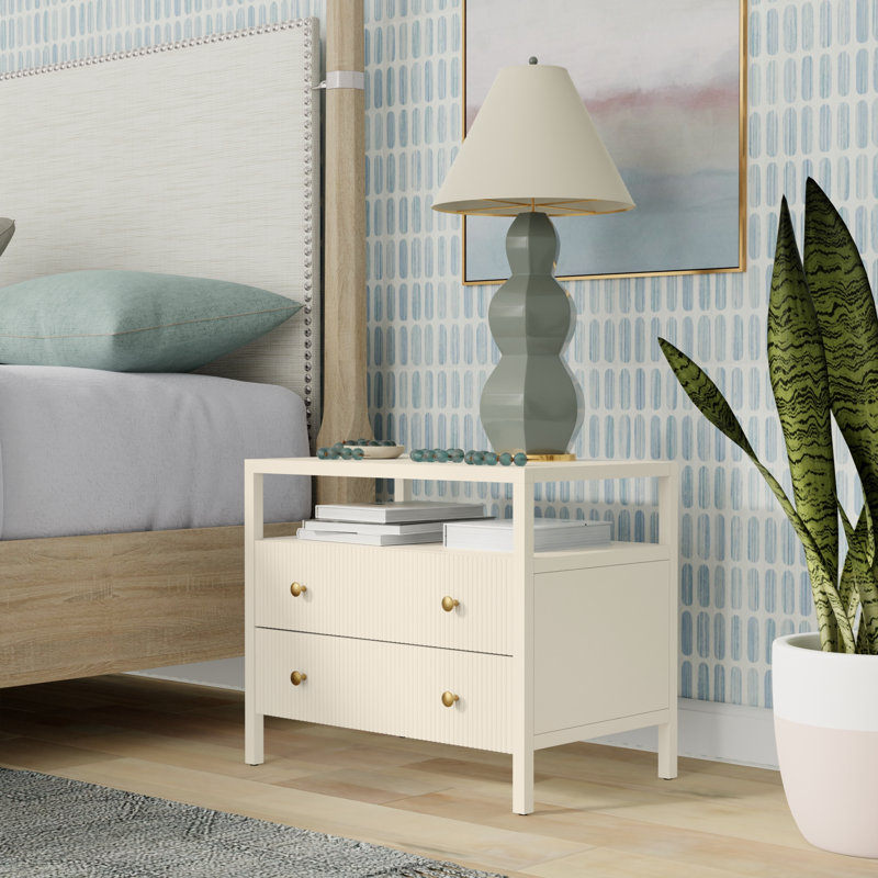 Jennette 27.6" Nightstand, White