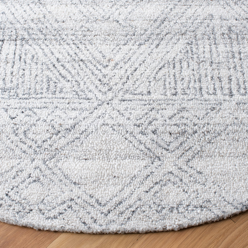Abstract Hand Tufted Performance Southwestern Rug, Round 6'