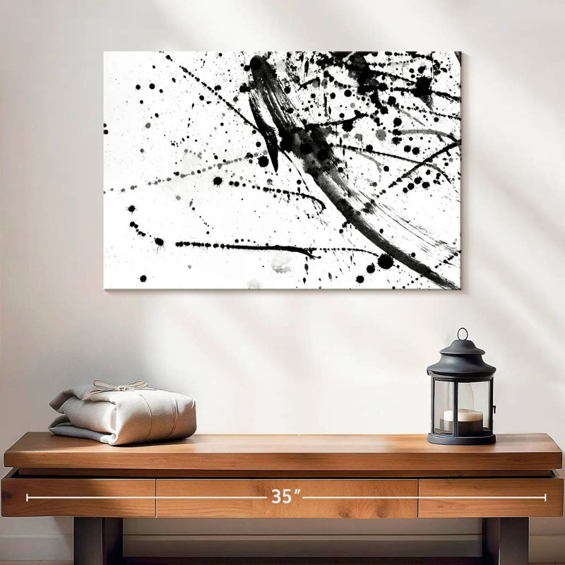 Avery Abstract Black And White, 16" H x 24" W