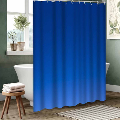 Blue Waterproof Shower Curtain,Shower Curtains for Bathroom with 12 Hooks