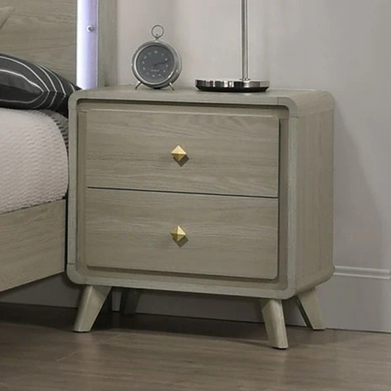Table de chevet de style contemporain avec pieds fuselés et tiroirs à queue d'aronde anglaise