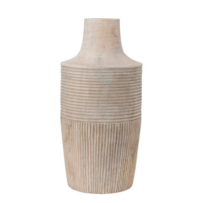 Vase en bois de manguier fin et sculpté à la main