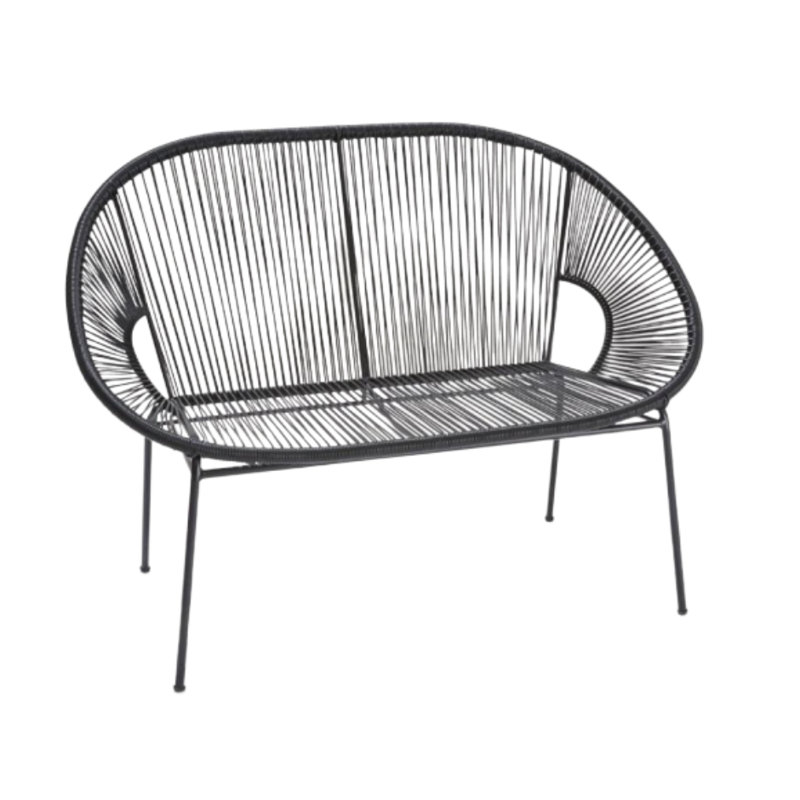 Ensemble de conversation pour patio 2 personnes Ursula - Causeuse et table d'extérieur modernes résistantes aux intempéries