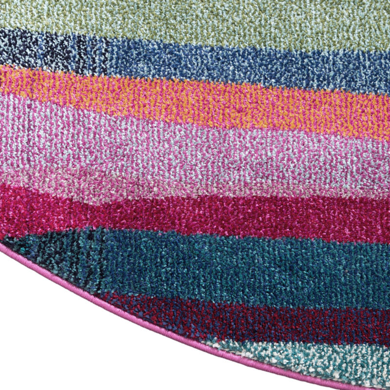 Tapis mauve / rose abstrait Jaclyn, Rond 8 pi