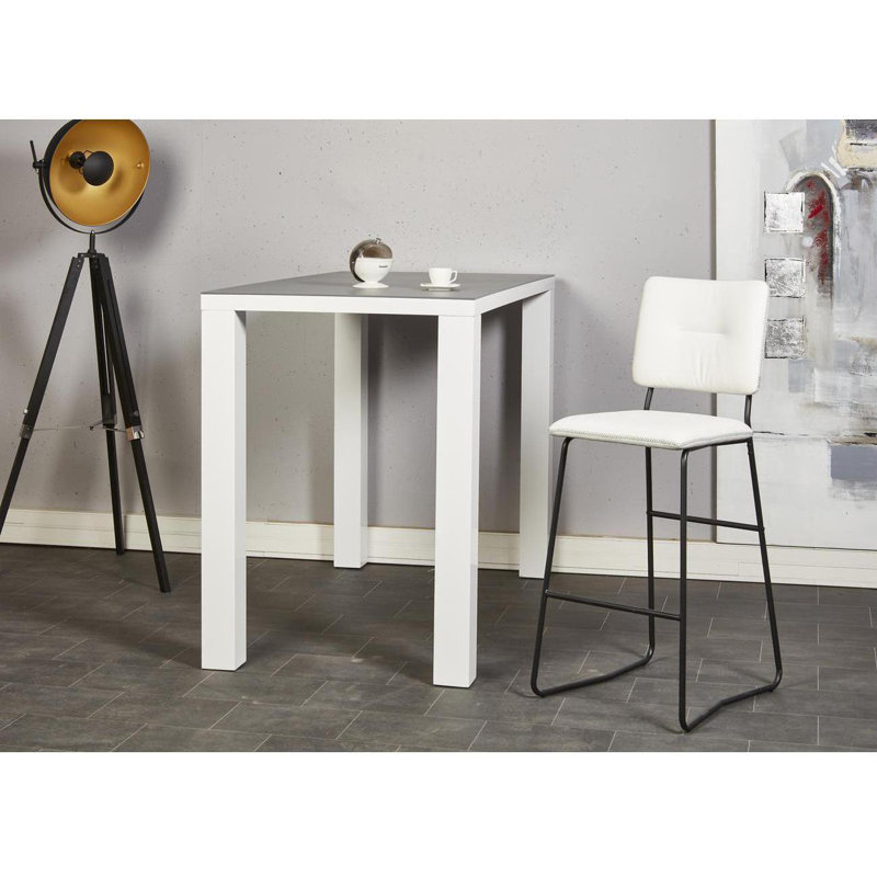 Cettina Upholstered Counter Stool with Metal Frame, White