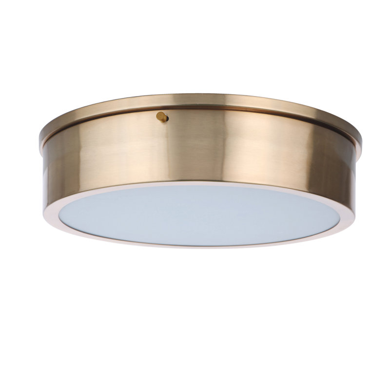 Fenn Acrylic LED Flush Mount, Brass, 3" H x 13" W x 13" D