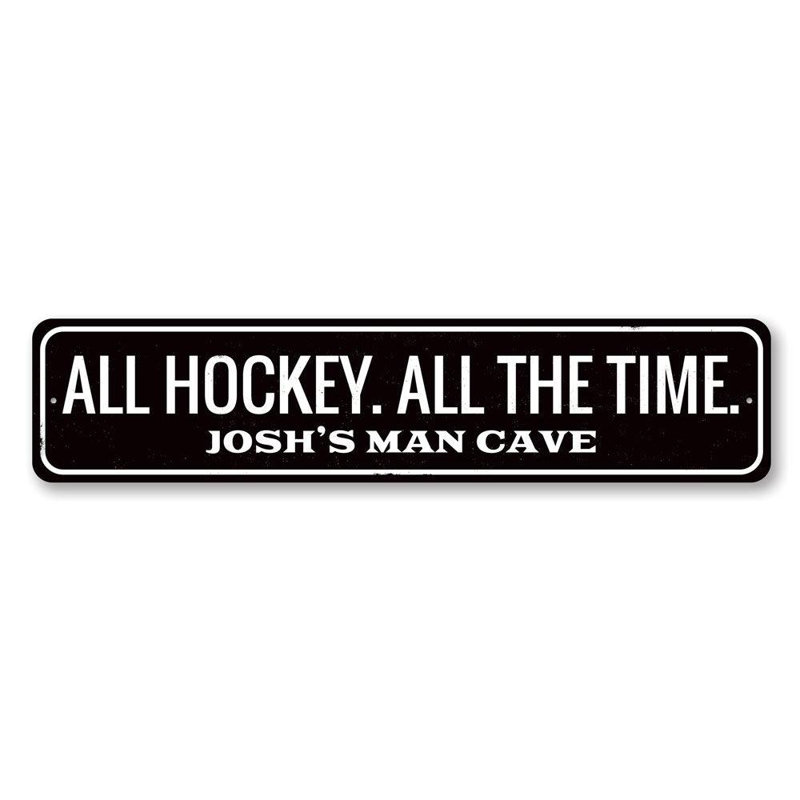 Plaque en aluminium «All Hockey», H 4 po x l 18 po x P 0,04 po