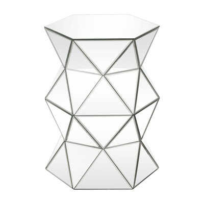 Mirrored Glass Top End Table