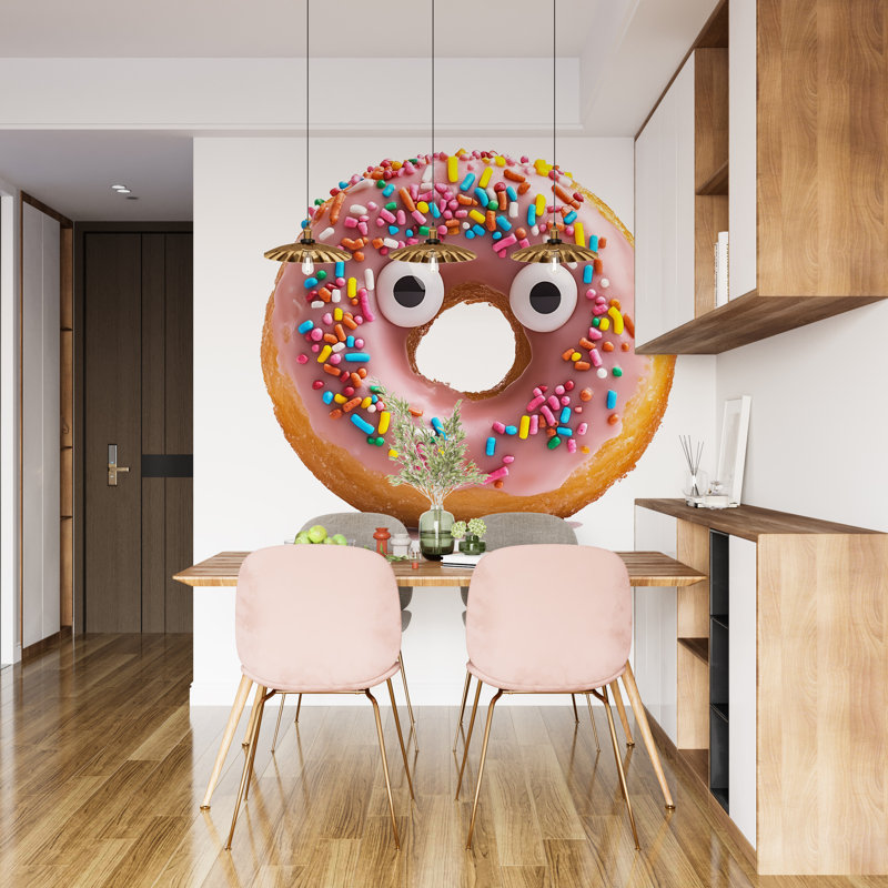 Décoration murale beignet rose, Sprinkle Donut Cafe Bakery, art mural 382Mv, H 10 po x l 10 po