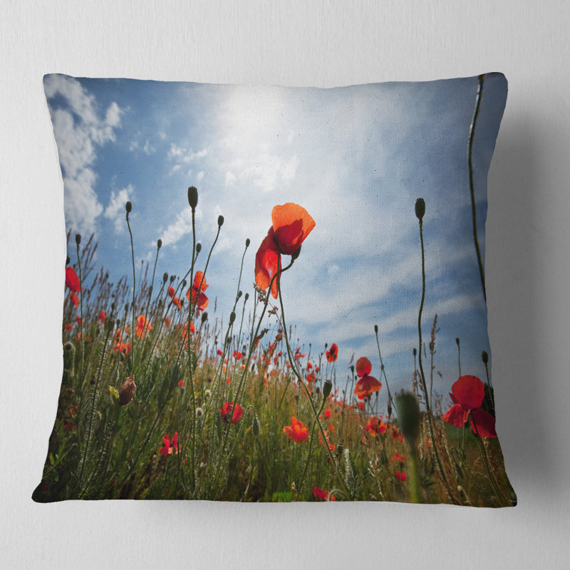 Coussin floral, 16 po x 1 po, Carré