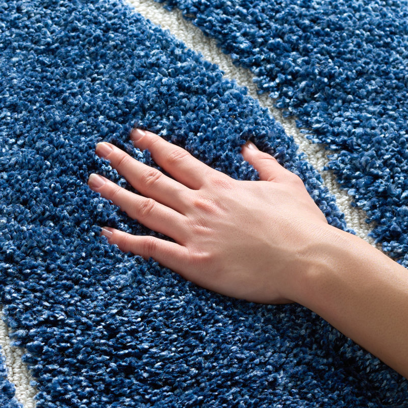 Tapis bleu / crème Ashal, Rectangle 4 pi x 6 pi