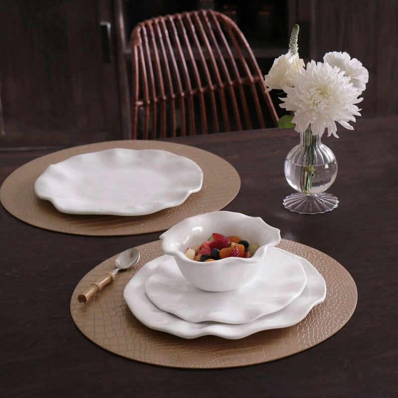 Ensemble de 4 assiettes à dîner 11 "Vida Havana (blanc)