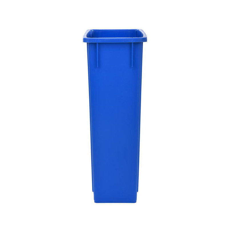 Blue 23 Gallon Plastic Commercial Recycle Bin with Drop Slot Lid