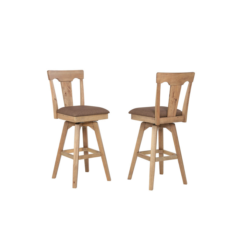 Tabouret de bar pivotant à panneau en bois massif, Tabouret de bar (siège d'une hauteur de 30 po)