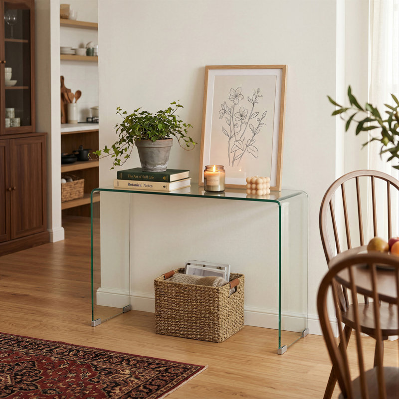 Console moderne en verre trempé pour le salon