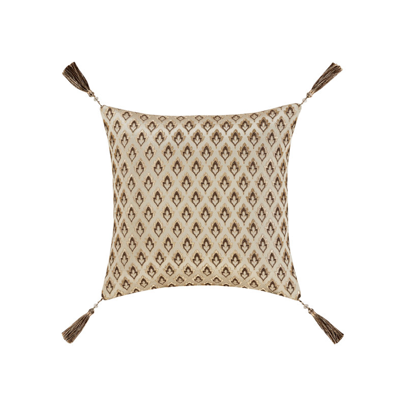 Coussin décoratif carré doré 18 po