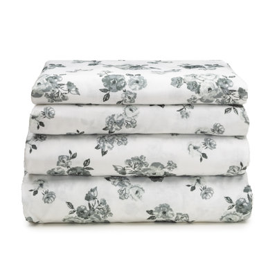 Faded Roses Print. 100% Cotton Sheet Set