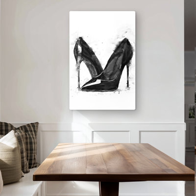 Black High Heels Shoes - Livingroom Metal Print for Home Decor