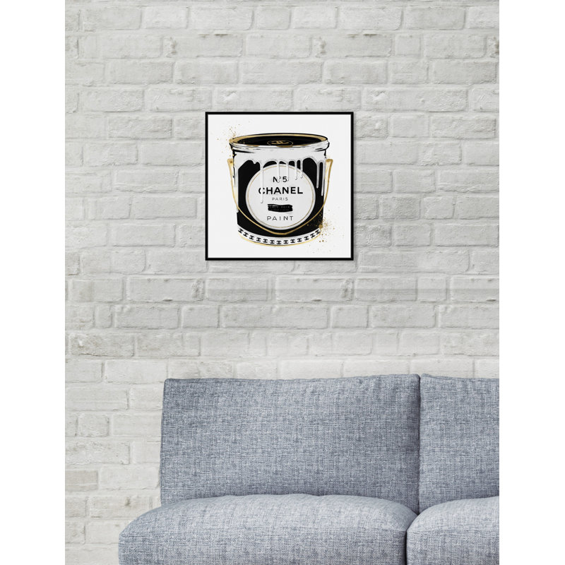 « Fashion Paint Noir » - impression sur toile, H 20 po x l 20 po, Cadre noir