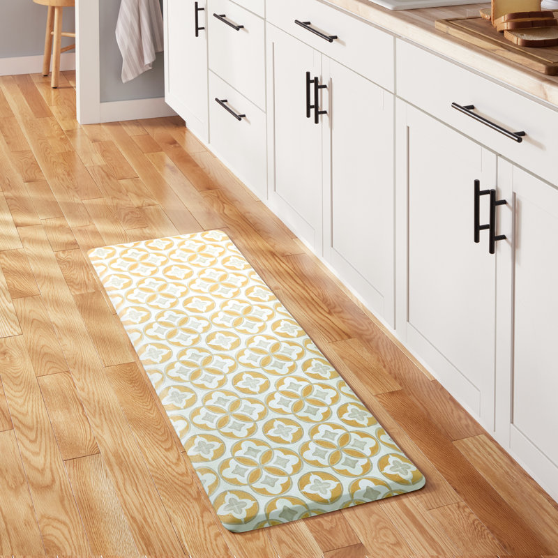 Tapis de cuisine antidérapant FIESTA Postiano, Jaune / gris / blanc
