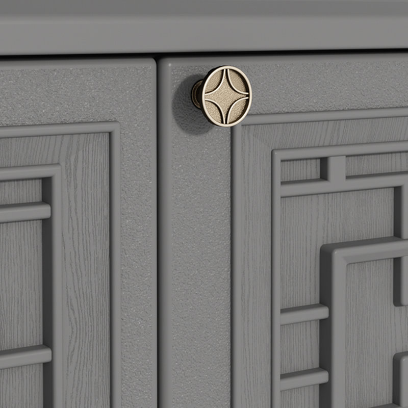 Storage Cabinet with Doors and Shelves, 60 Gallon Indoor & Outdoor Deck Box, Gray