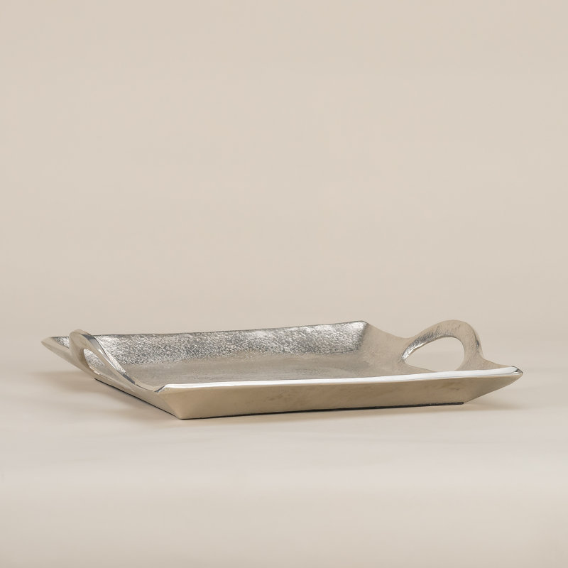 Downley Metal Tray, Silver