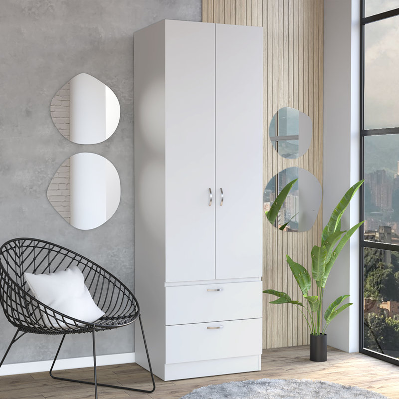Tringle suspendue 1 pièce en bois d'ingénierie blanc 19,5 x 23,3 x 76,8 po