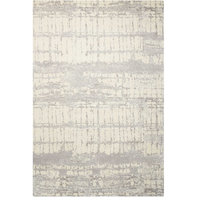 Tapis blanc moderne Cannes, Rectangle 2 pi 3 po x 3 pi