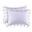Édredon lavande avec pampilles ludiques et coussin décoratif en forme de cœur