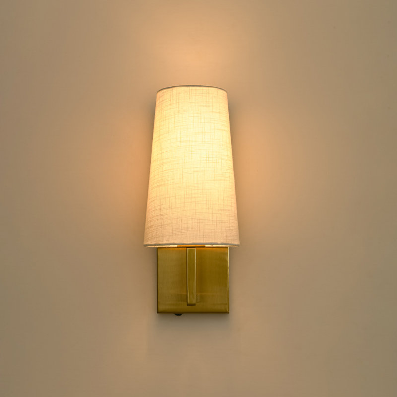 Applique murale moderne en tissu 1 lumière, Laiton